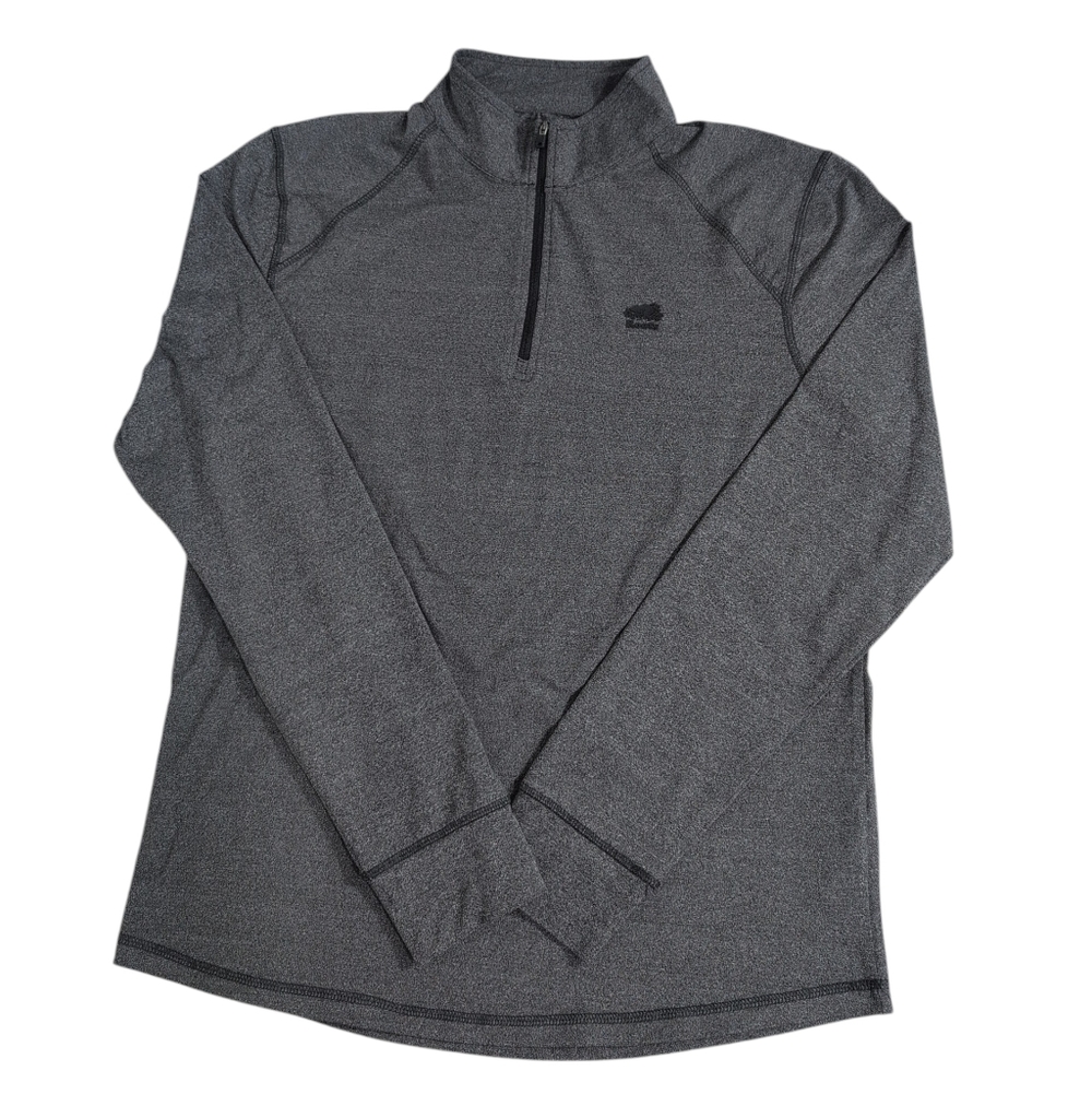 Roots 1/4 Zip Pullover Shirt Top, Heathered Gray, Men's Medium, Long Sleeves